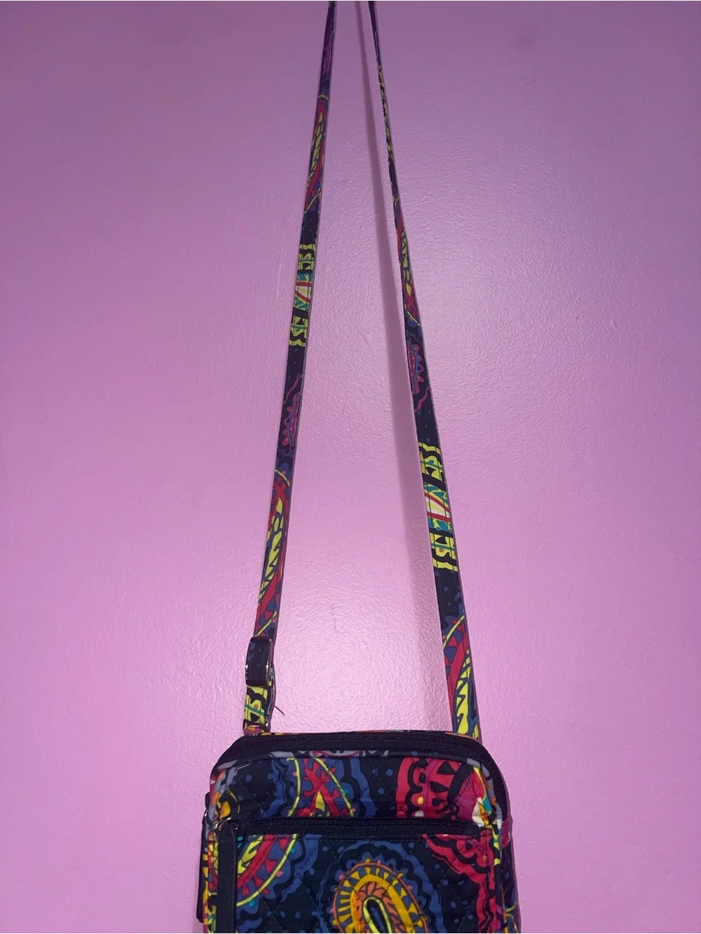 Vera Bradley Mini Hipster Crossbody Bag Twilight Paisley Black Multicolour - Picture 5 of 11